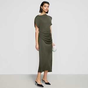 Modern Citizen Yuyan Ruched-Waist Side-Slit Dress Size SSpruce / S